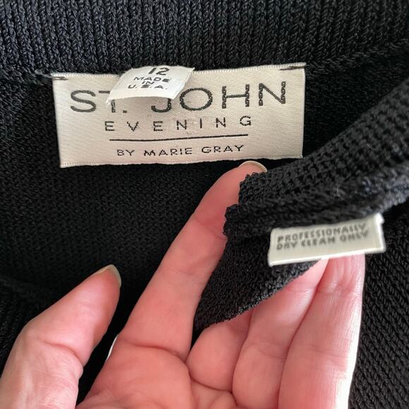 St. John Women’s Black Santana Knit A-Line Skirt - Picture 6 of 6